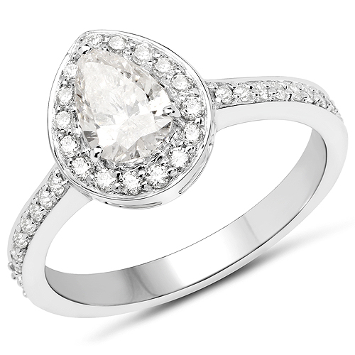 14K White Gold 1.03 Carat Genuine White Diamond Ring