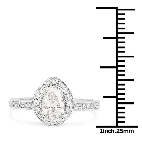 14K White Gold 1.03 Carat Genuine White Diamond Ring