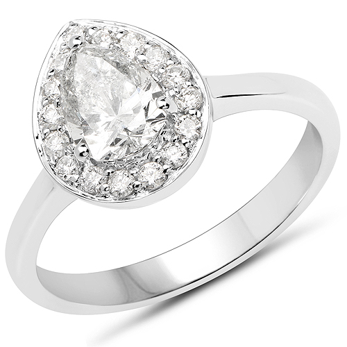 Diamond-14K White Gold 1.05 Carat Genuine White Diamond Ring