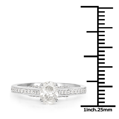 14K White Gold 0.86 Carat Genuine White Diamond Ring