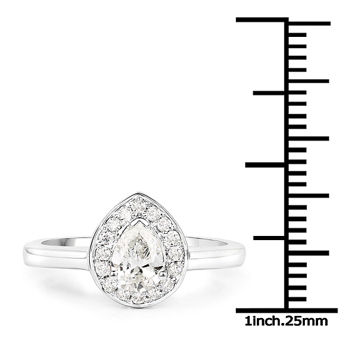 14K White Gold 0.64 Carat Genuine White Diamond Ring