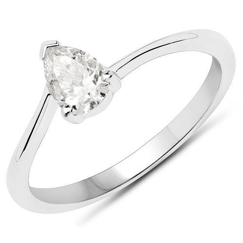 Diamond-14K White Gold 0.50 Carat Genuine White Diamond Ring