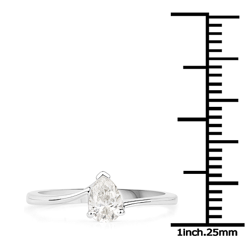14K White Gold 0.50 Carat Genuine White Diamond Ring