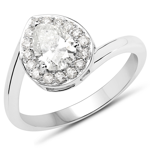 Diamond-14K White Gold 1.01 Carat Genuine White Diamond Ring