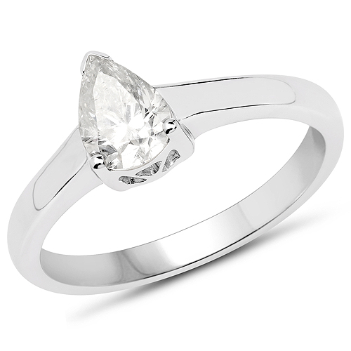 Diamond-14K White Gold 0.72 Carat Genuine White Diamond Ring