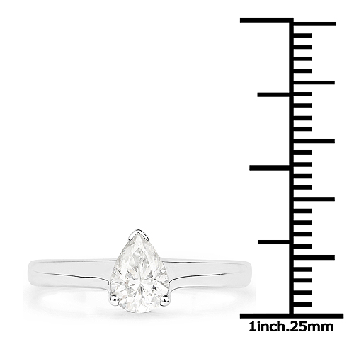 14K White Gold 0.72 Carat Genuine White Diamond Ring