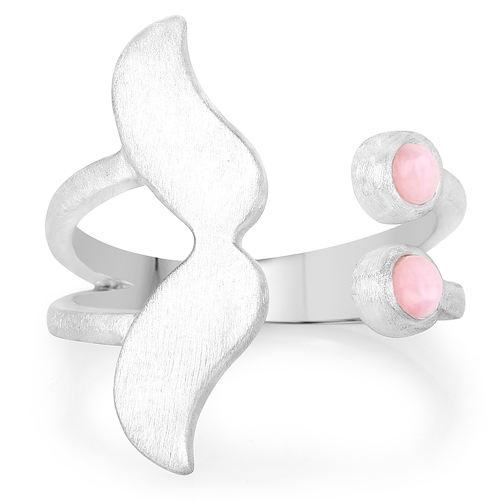 0.24 Carat Genuine Pink Opal .925 Sterling Silver Ring