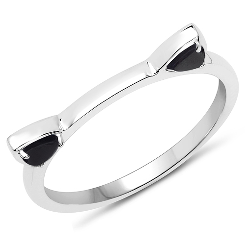 Rings-0.36 Carat Genuine Black Spinel .925 Sterling Silver Ring