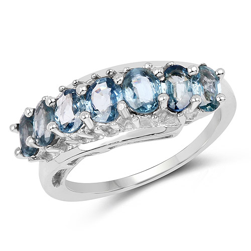 Sapphire-2.14 Carat Genuine Blue Sapphire .925 Sterling Silver Ring