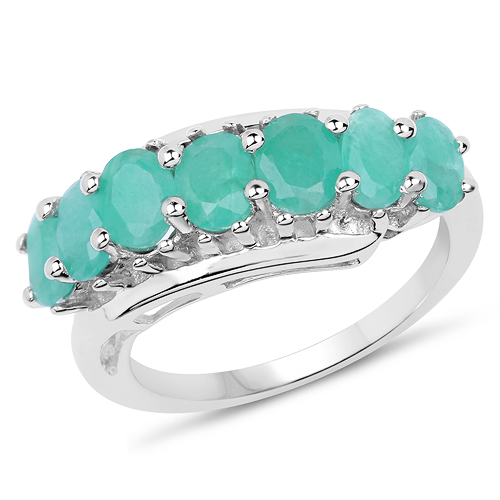 Emerald-1.64 Carat Genuine Emerald Sterling Silver Ring