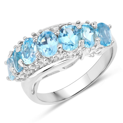 Rings-2.58 Carat Genuine Swiss Blue Topaz .925 Sterling Silver Ring