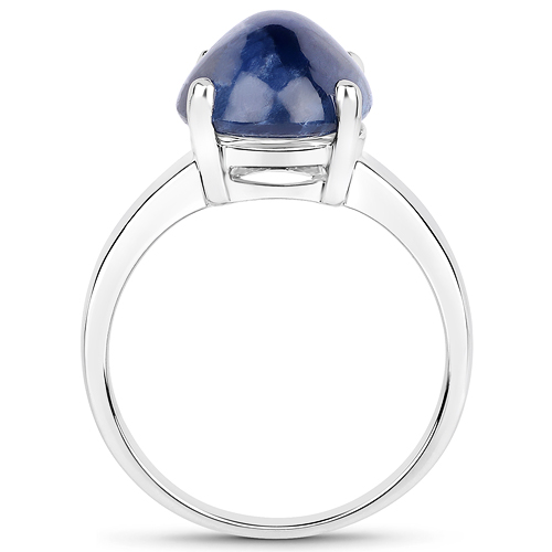 7.00 Carat Genuine Blue Sapphire .925 Sterling Silver Ring