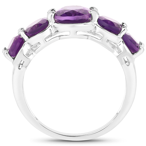 2.15 Carat Genuine Amethyst .925 Sterling Silver Ring
