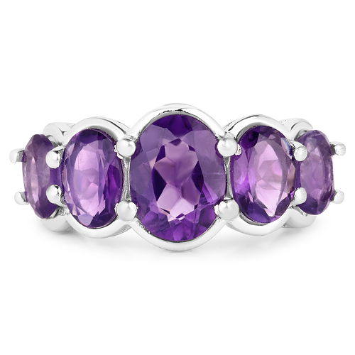 2.15 Carat Genuine Amethyst .925 Sterling Silver Ring