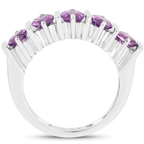 1.24 Carat Genuine Amethyst .925 Sterling Silver Ring