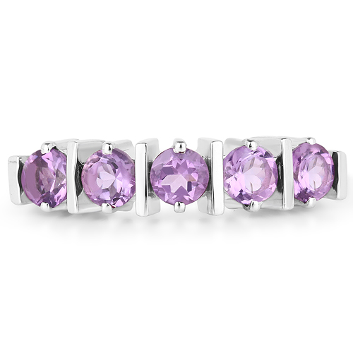 1.24 Carat Genuine Amethyst .925 Sterling Silver Ring
