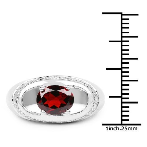 2.50 Carat Genuine Garnet .925 Sterling Silver Ring