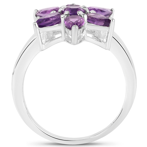 1.57 Carat Genuine Amethyst .925 Sterling Silver Ring