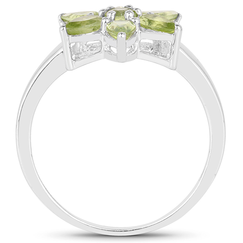 1.57 Carat Genuine Peridot .925 Sterling Silver Ring
