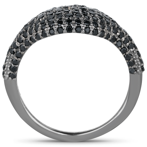 0.75 Carat Genuine Black Spinel .925 Sterling Silver Ring