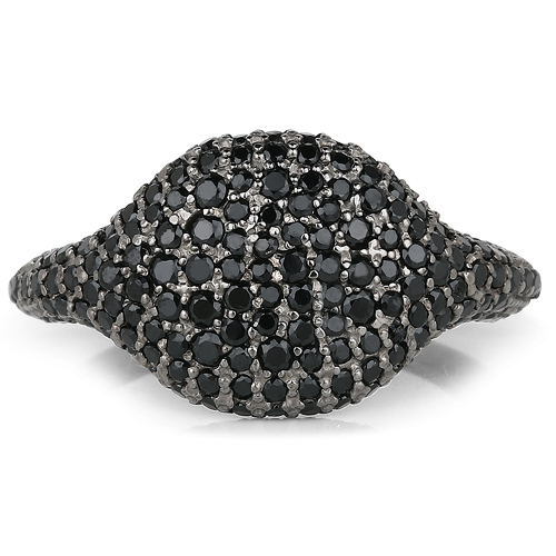 0.75 Carat Genuine Black Spinel .925 Sterling Silver Ring