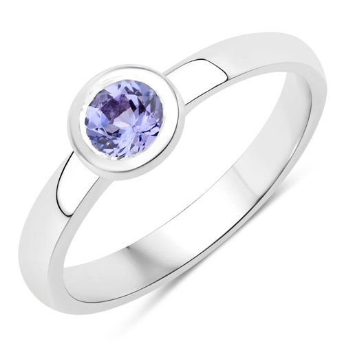 Tanzanite-0.47 Carat Genuine Tanzanite .925 Sterling Silver Ring