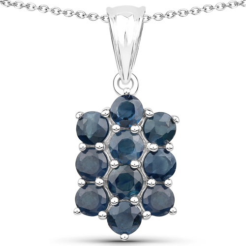7.80 Carat Genuine Blue Sapphire .925 Sterling Silver 3 Piece Jewelry Set (Ring, Earrings, and Pendant w/ Chain)