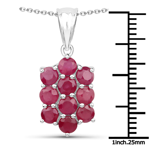 8.60 Carat Genuine Ruby .925 Sterling Silver 3 Piece Jewelry Set (Ring, Earrings, and Pendant w/ Chain)