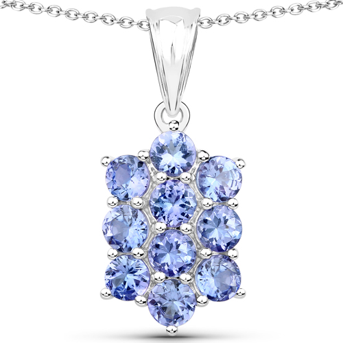 6.60 Carat Genuine Tanzanite .925 Sterling Silver 3 Piece Jewelry Set (Ring, Earrings, and Pendant w/ Chain)