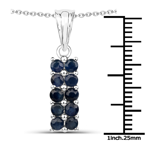 3.20 Carat Genuine Blue Sapphire .925 Sterling Silver 3 Piece Jewelry Set (Ring, Earrings, and Pendant w/ Chain)
