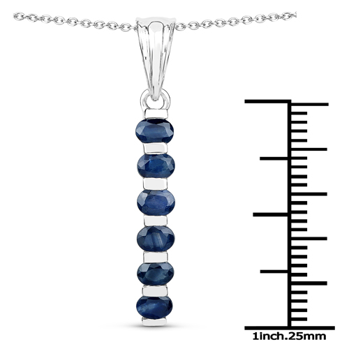 4.60 Carat Genuine Blue Sapphire .925 Sterling Silver 3 Piece Jewelry Set (Ring, Earrings, and Pendant w/ Chain)