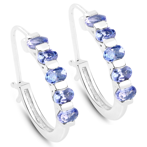 3.91 Carat Genuine Tanzanite .925 Sterling Silver 3 Piece Jewelry Set (Ring, Earrings, and Pendant w/ Chain)