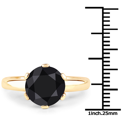 3.62 Carat Genuine Black Diamond 14K Yellow Gold Ring