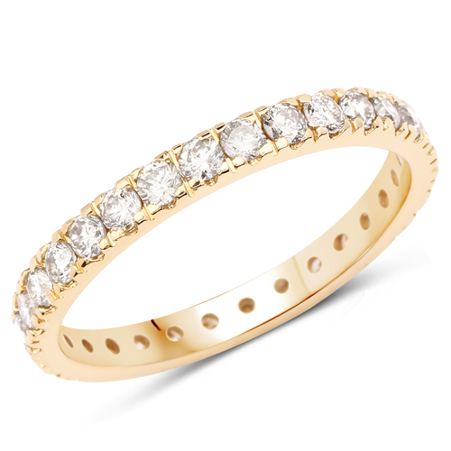 Diamond-0.90 Carat Genuine TTLB Diamond 14K Yellow Gold Ring