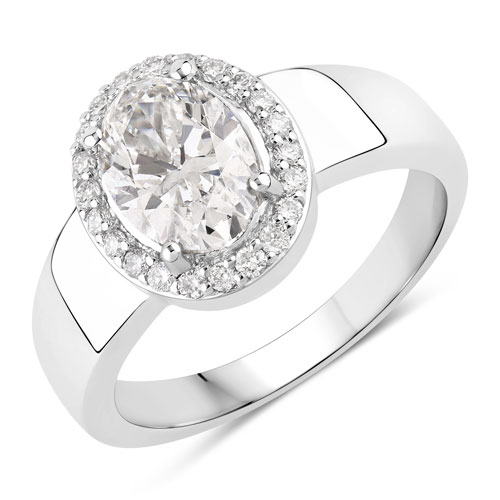 Diamond-1.80 Carat Lab Grown Diamond Platinum Ring