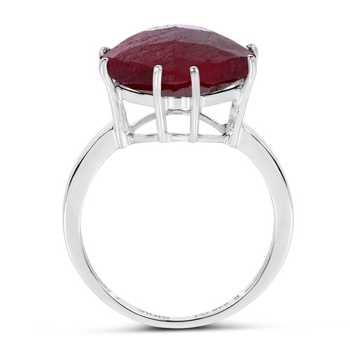 8.20 Carat Dyed Ruby .925 Sterling Silver Ring