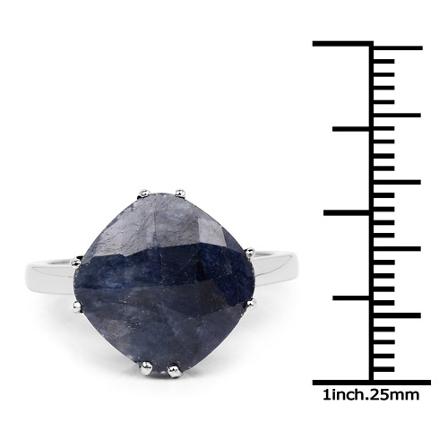 7.90 Carat Dyed Sapphire .925 Sterling Silver Ring
