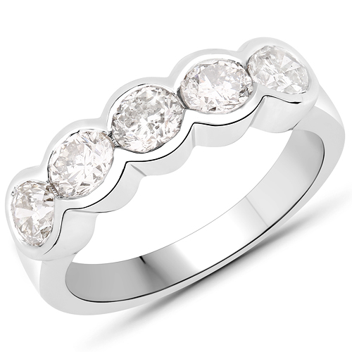 Diamond-1.59 Carat Genuine White Diamond 14K White Gold Ring
