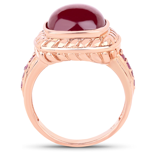 9.14 Carat Glass Filled Ruby and Ruby .925 Sterling Silver Ring