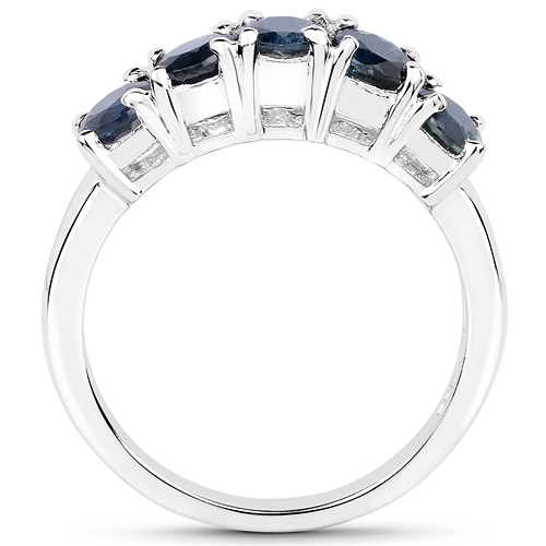 1.35 Carat Genuine Blue Sapphire .925 Sterling Silver Ring