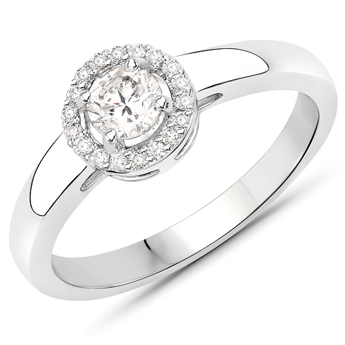 Diamond-0.40 Carat Genuine White Diamond 14K White Gold Ring