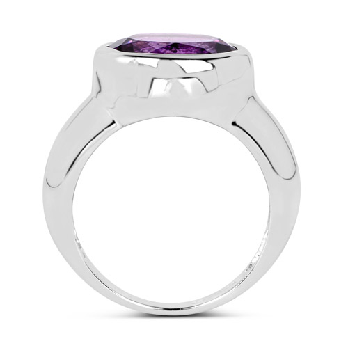 4.25 Carat Genuine Amethyst .925 Sterling Silver Ring