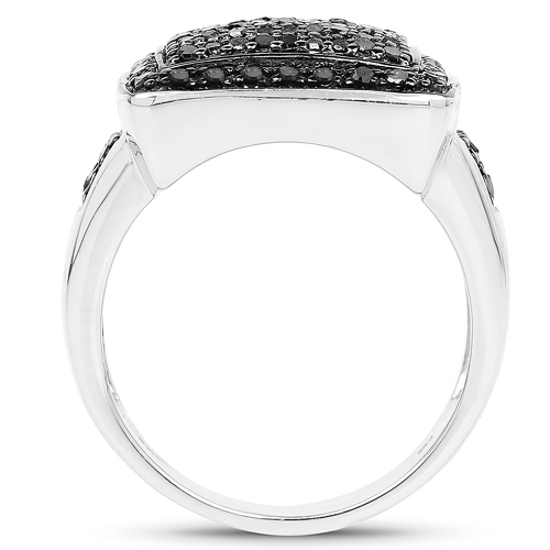 0.60 Carat Genuine Black Diamond .925 Sterling Silver Ring