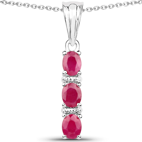 3.60 Carat Genuine Ruby .925 Sterling Silver 3 Piece Jewelry Set (Ring, Earrings, and Pendant w/ Chain)