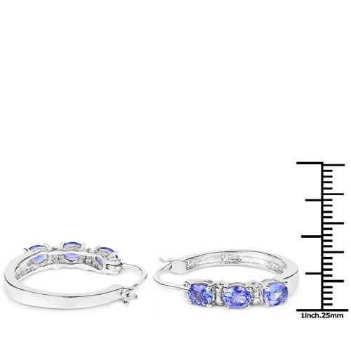 3.96 Carat Genuine Tanzanite .925 Sterling Silver 3 Piece Jewelry Set (Ring, Earrings, and Pendant w/ Chain)