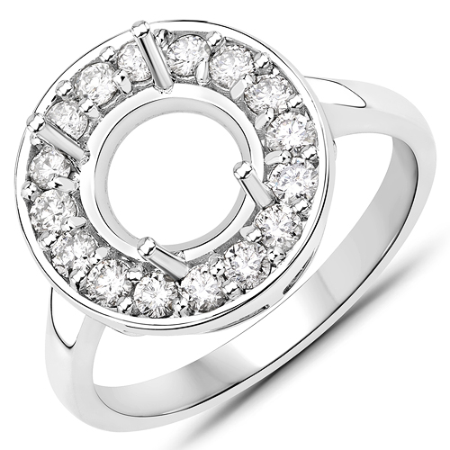 Diamond-0.48 Carat Genuine White Diamond 14K White Gold Ring