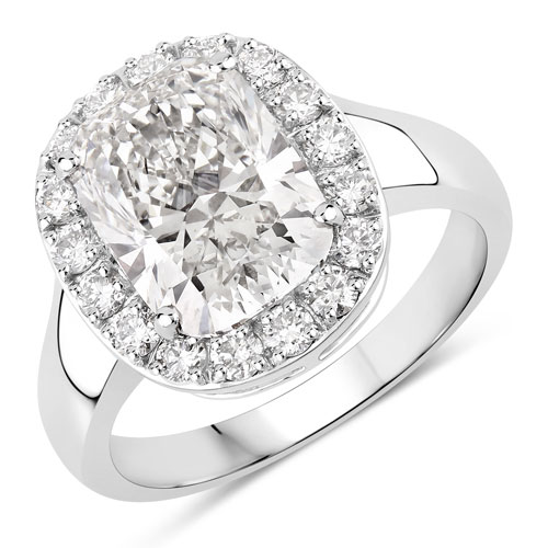 Diamond-4.57 Carat Lab Grown Diamond Platinum Ring