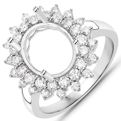 Diamond-0.79 Carat Genuine White Diamond 14K White Gold Ring