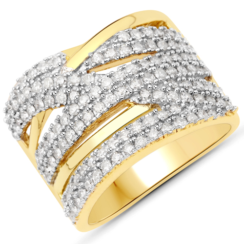 Diamond-1.12 Carat Genuine White Diamond .925 Sterling Silver Ring