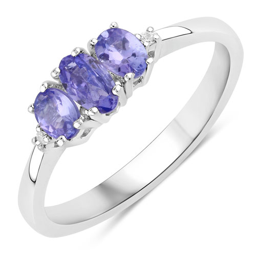 Tanzanite-0.57 Carat Genuine Tanzanite .925 Sterling Silver Ring